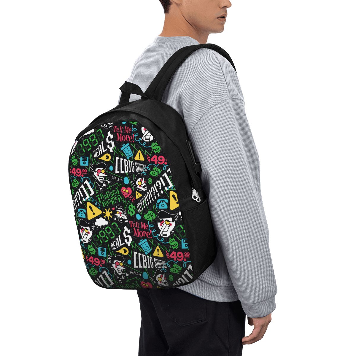 Woman In Bag - Deltarune SPAMTON G Backpack Travel Notebook