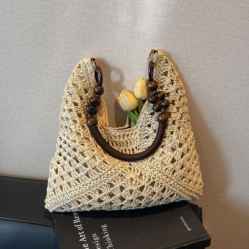 Woven Straw Bag - Beach Vacation Style Large Capacity Straw