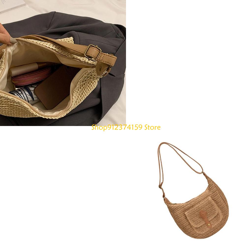 Woven Straw Bag - G5AE Women Straw Beach Bag Simple