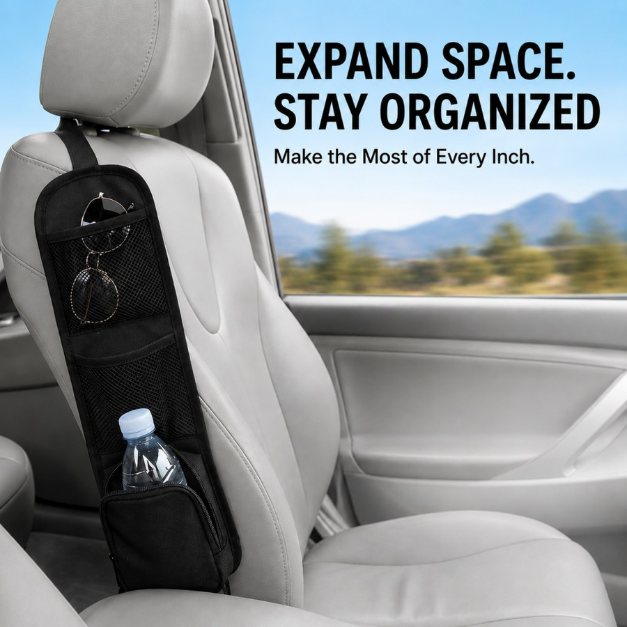 Mesh Net Bag - Car Seat Side Hanging Storage Organizer
