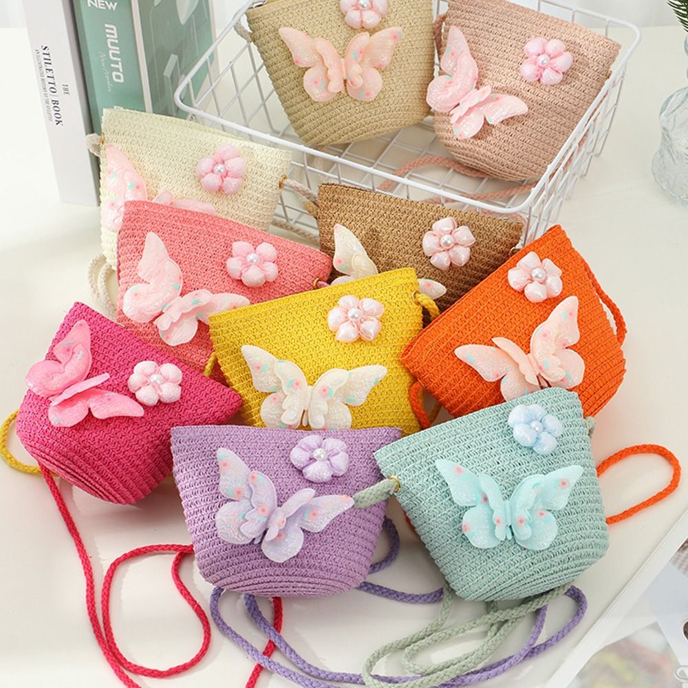 Woven Straw Bag - Creative Handmade Kids Straw Bag Shell