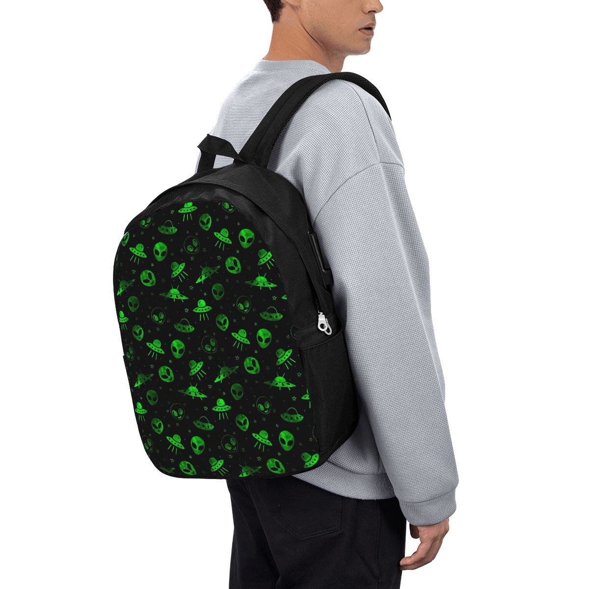 Women Bags For Laptop - Aliens And UFOs Pattern Backpack Travel