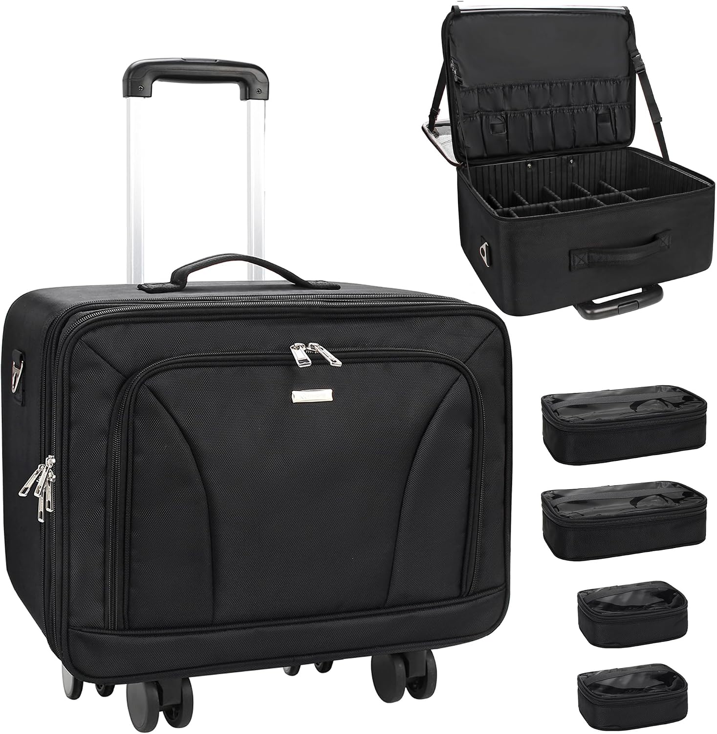 Woman In Bag - Extra Large Rolling Makeup Travel Train