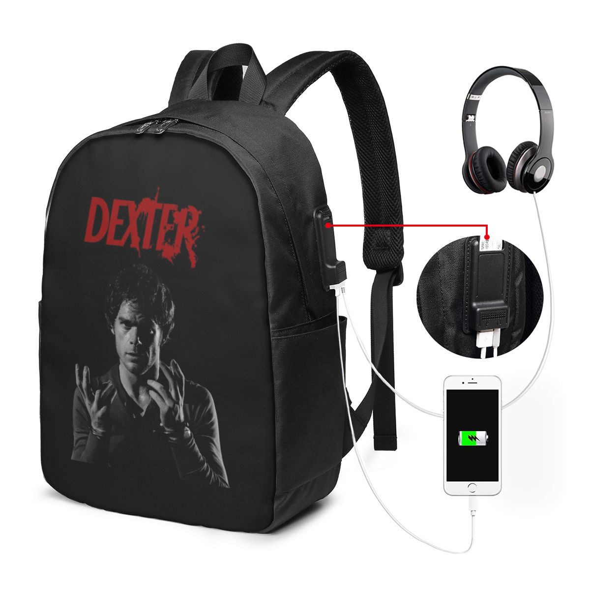 Women Bags For Laptop - Movie Dexter Morgan Backpack Travel Notebook