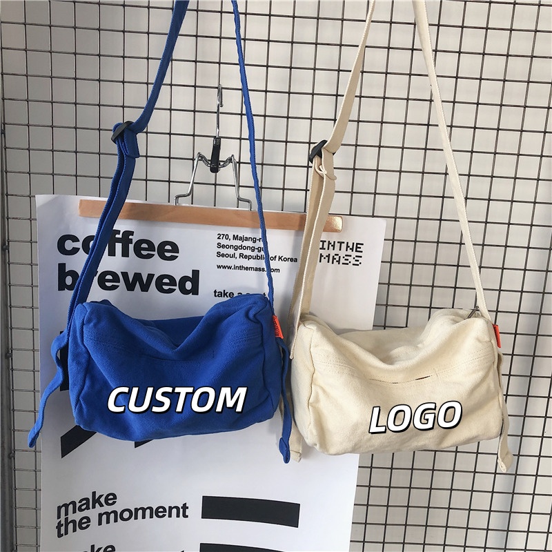 Custom Logo Canvas Student Cro - Women Bags Logo ulasan dan harga