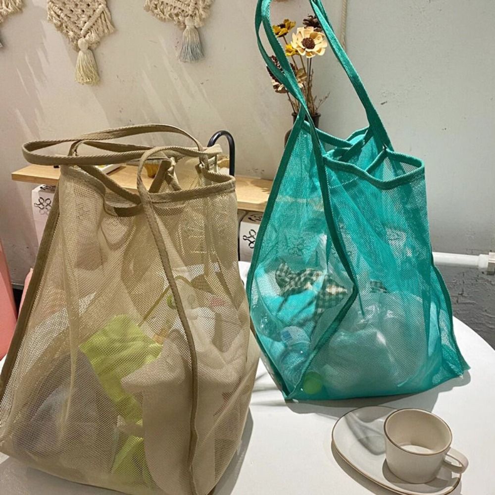 Mesh Shoulder Bag Transparent  - Mesh Net Bag ulasan dan harga