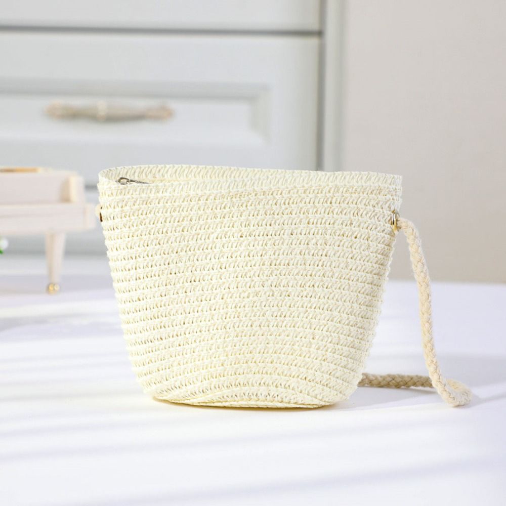 Handmade Woven Girl Flower Str - Woven Straw Bag ulasan dan harga