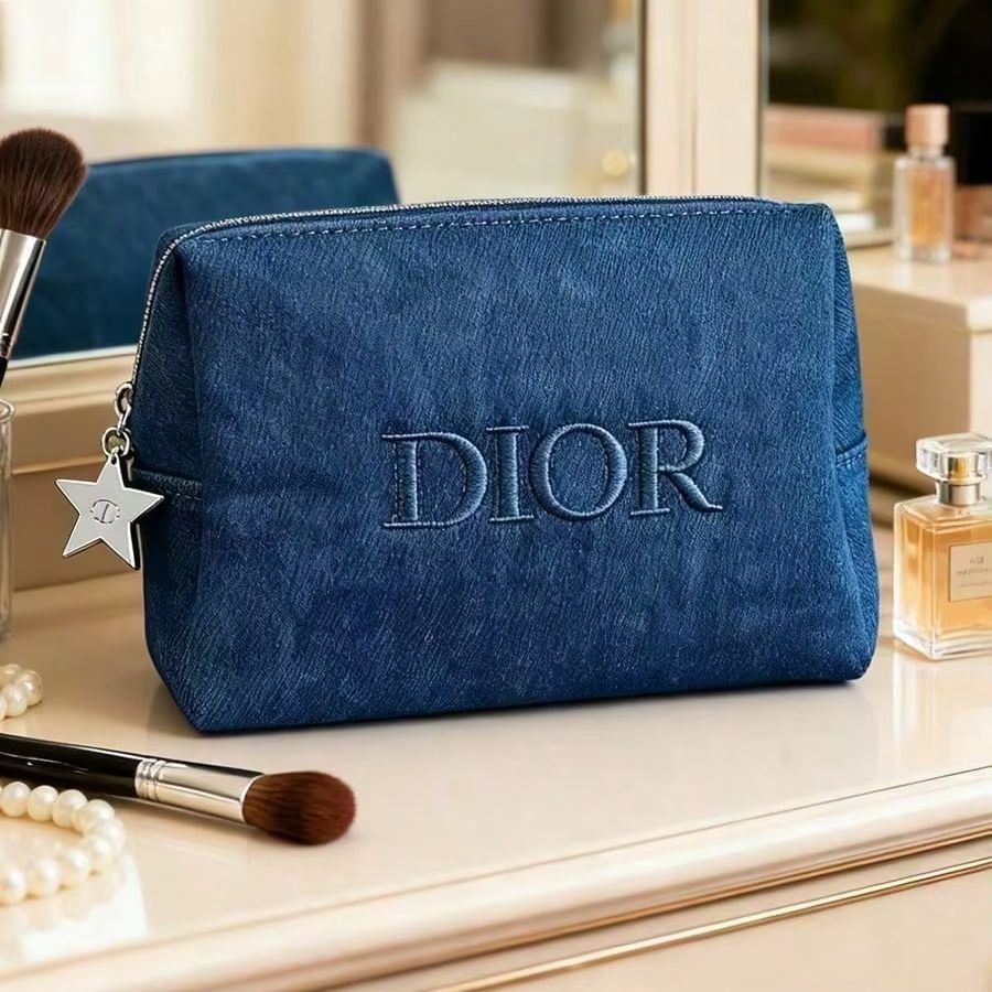 Dior Dark Denim Embroidered Lo - Women Bags Dior ulasan dan harga