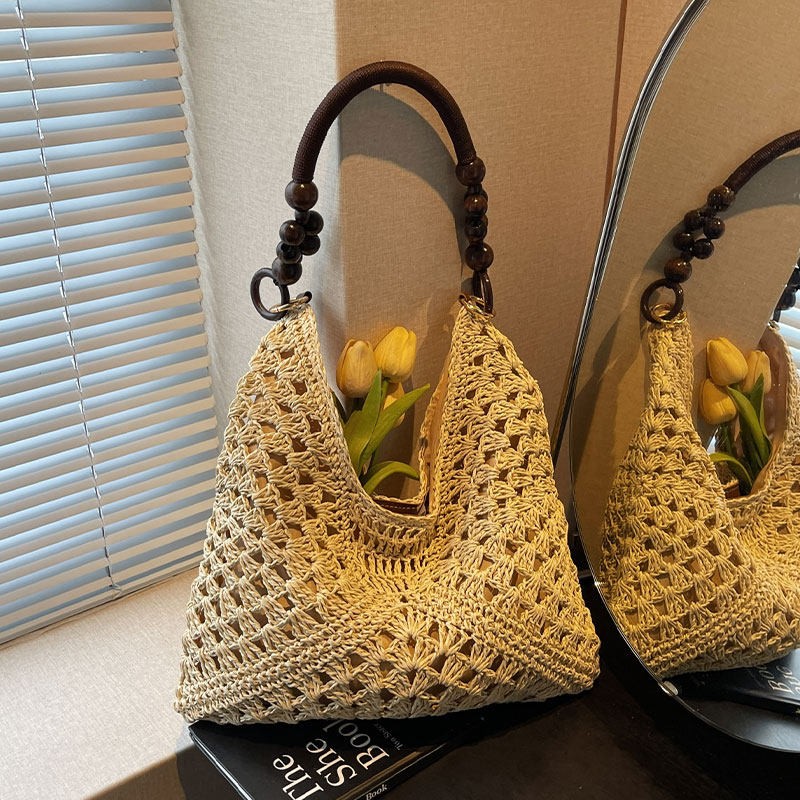 Beach Vacation Style Large Cap - Woven Straw Bag ulasan dan harga