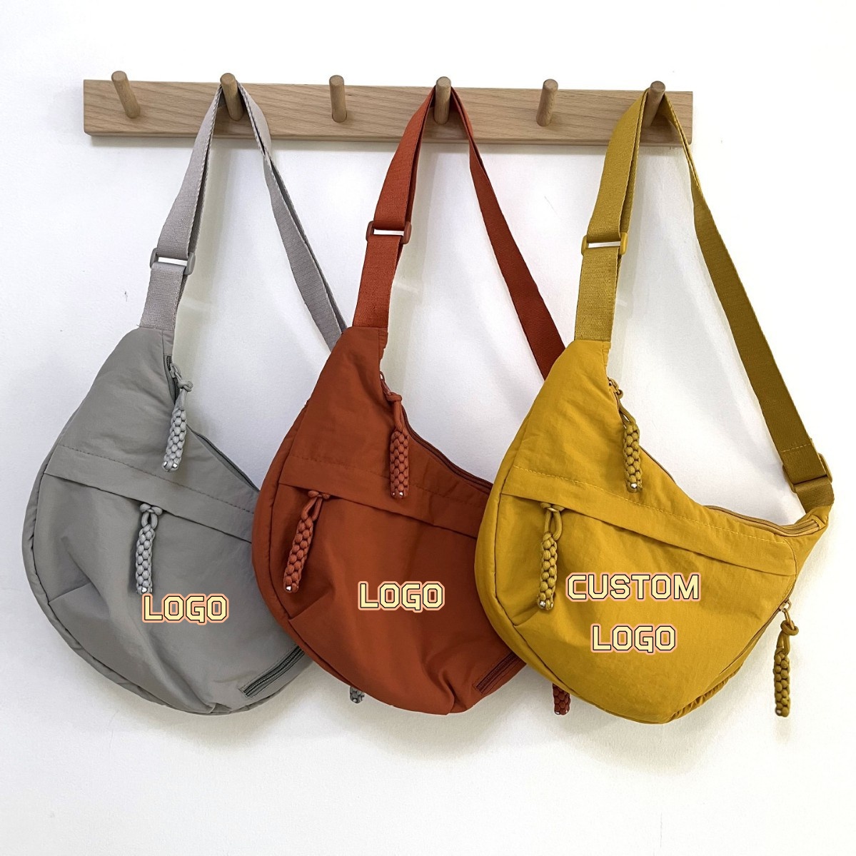 Custom Logo Nylon Crescent Cro - Women Bags Logo ulasan dan harga