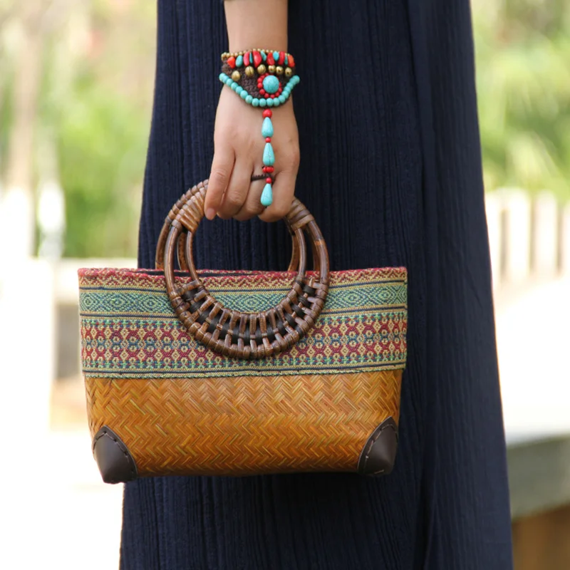 Retro Japanese Handmade Bamboo - Women Bags Vietnam ulasan dan harga