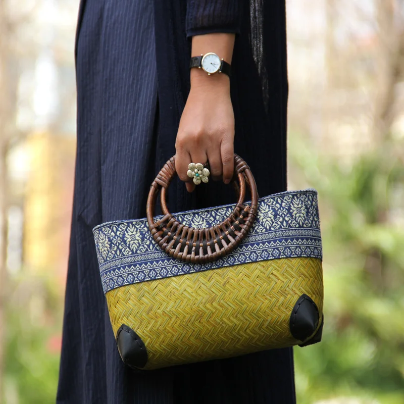 Retro Japanese Handmade Bamboo - Women Bags Vietnam ulasan dan harga