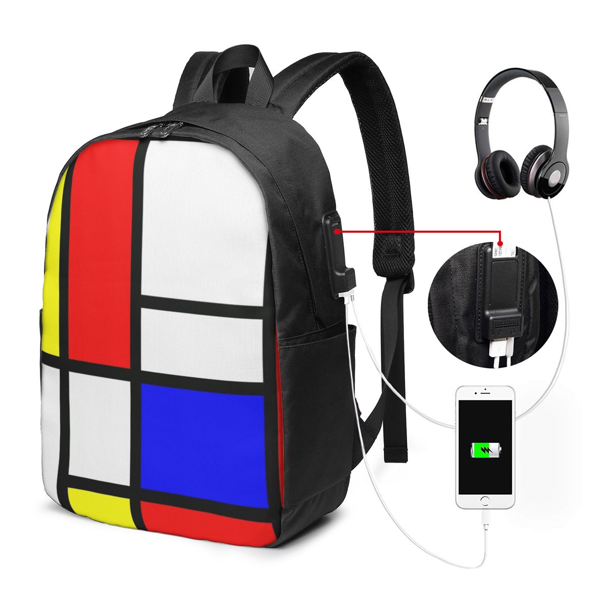 Piet Mondrian Composition  Bac - Woman In Bag ulasan dan harga