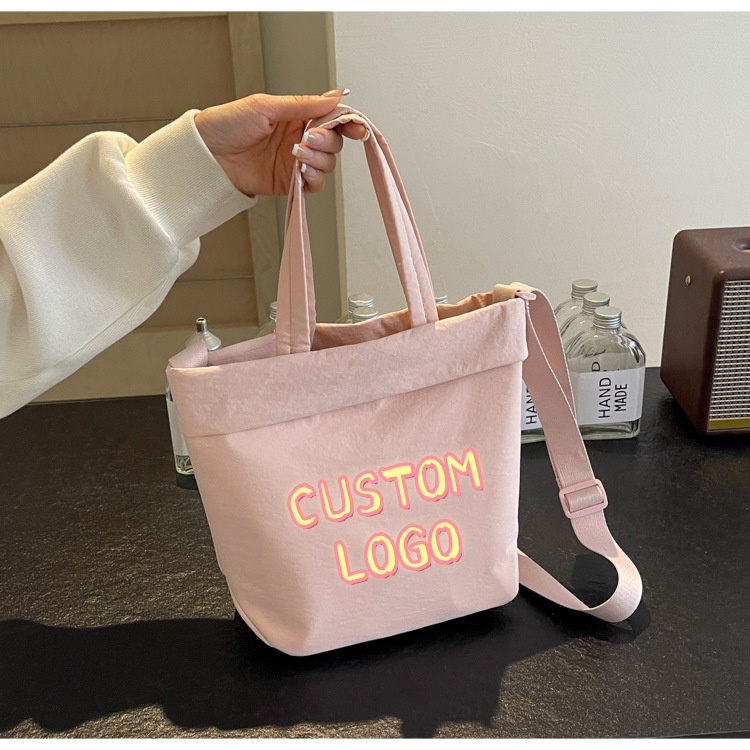 Custom Logo Print Nylon Tote B - Women Bags Logo ulasan dan harga