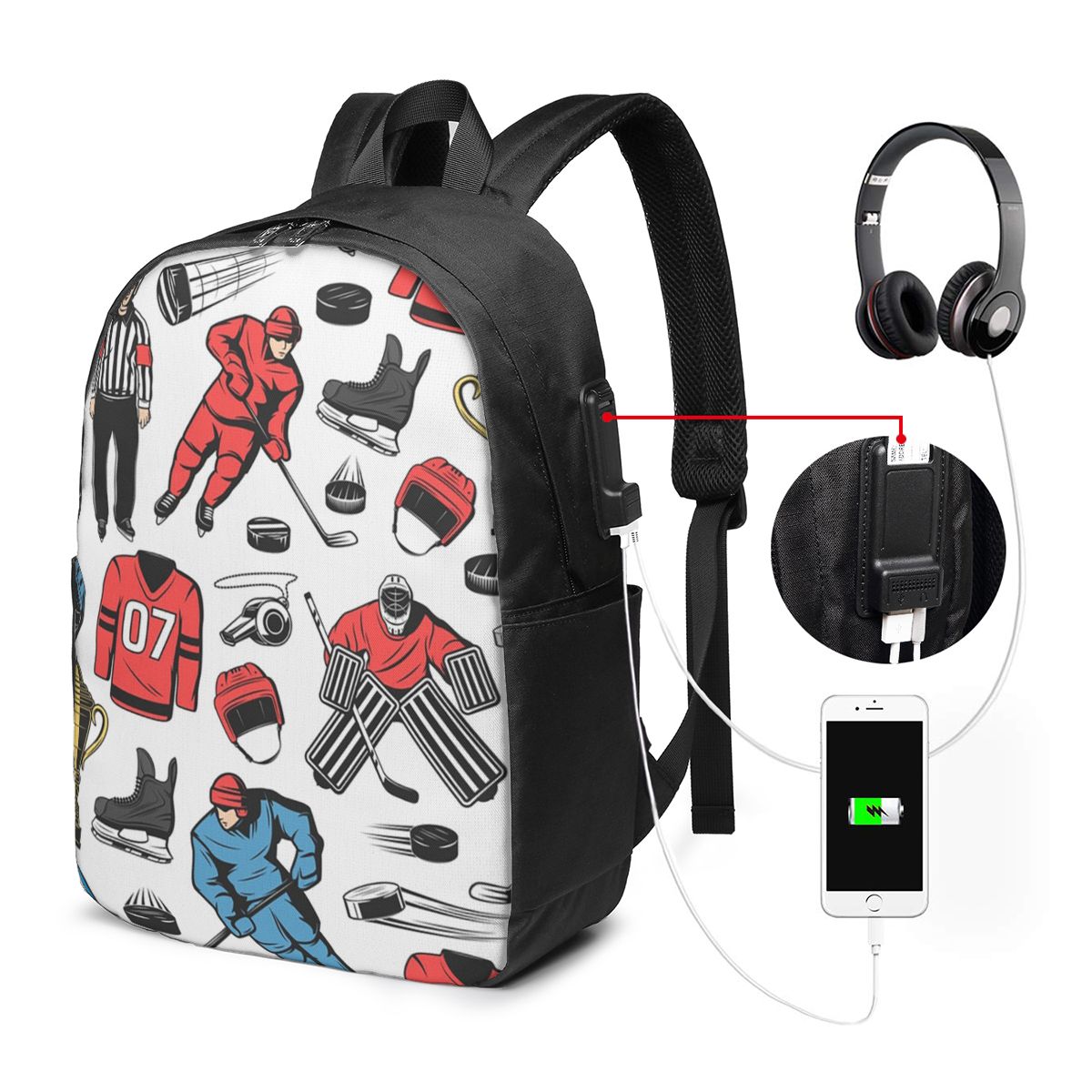 Ice Hockey Players On Rink Bac - Woman In Bag ulasan dan harga