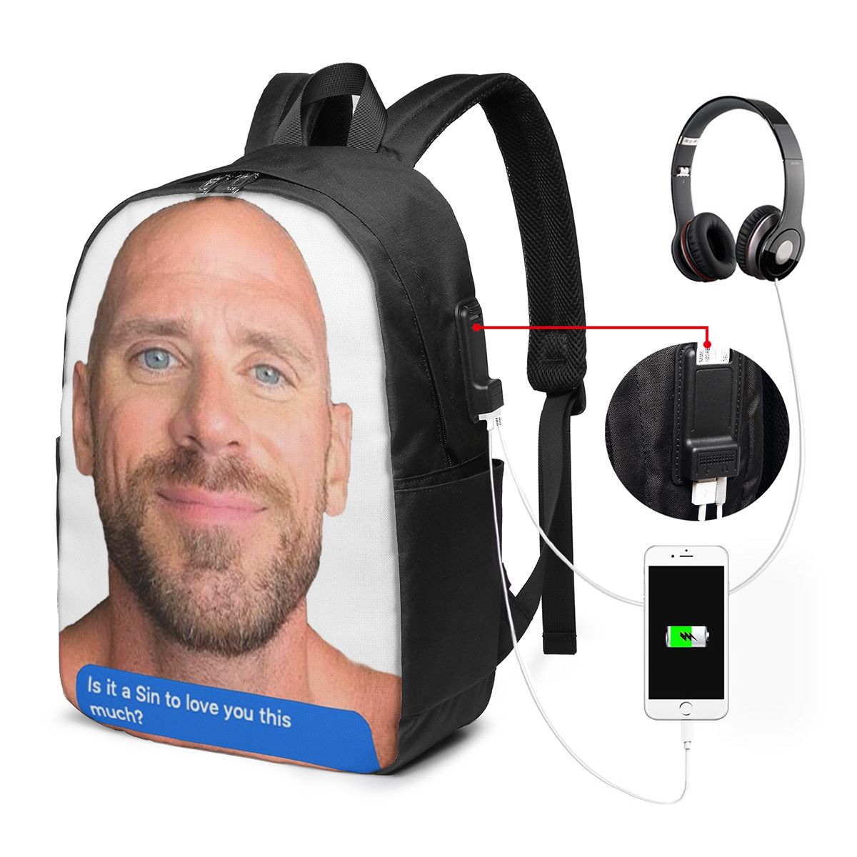 Johnny Sins Flirty Text Bubble - Woman In Bag ulasan dan harga