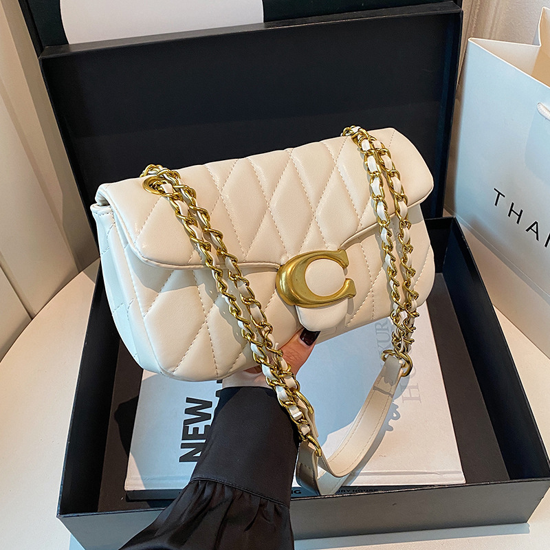 Women Quilted Leather Shoulder - Women Bags Logo ulasan dan harga