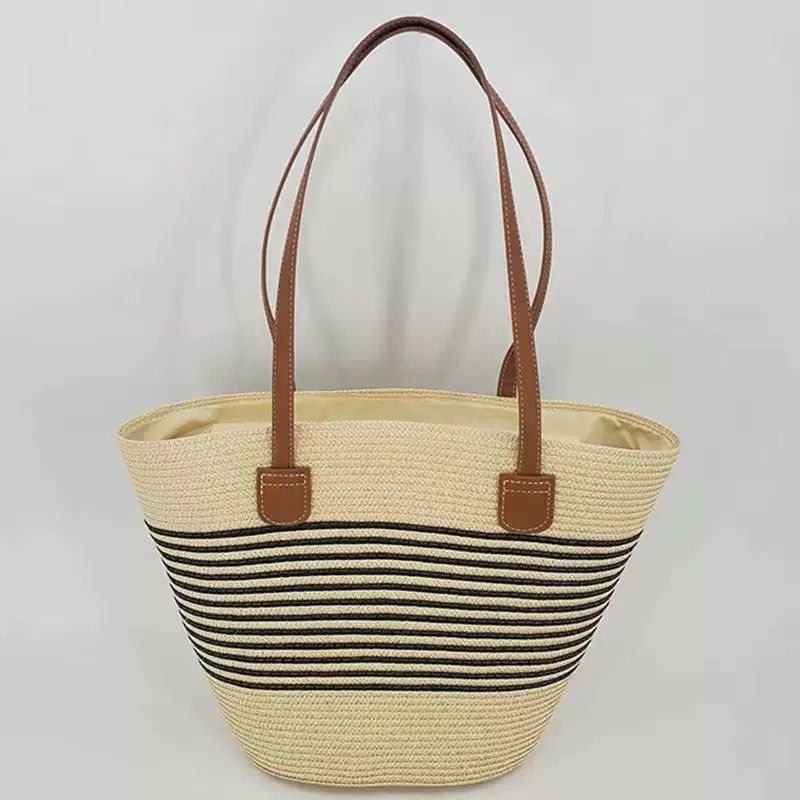 CLAREGQI  Women's Striped Stra - Woven Straw Bag ulasan dan harga