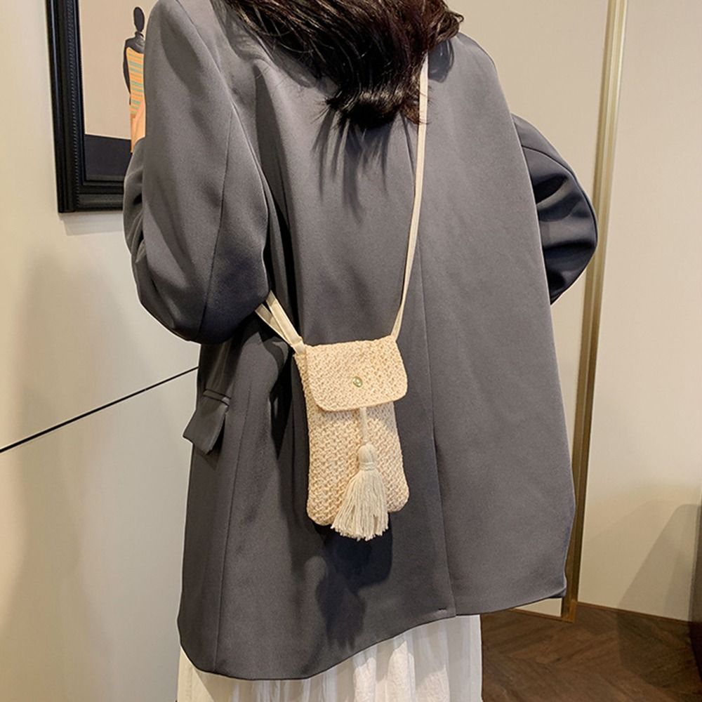 Portable Weaving Straw Woven H - Woven Straw Bag ulasan dan harga