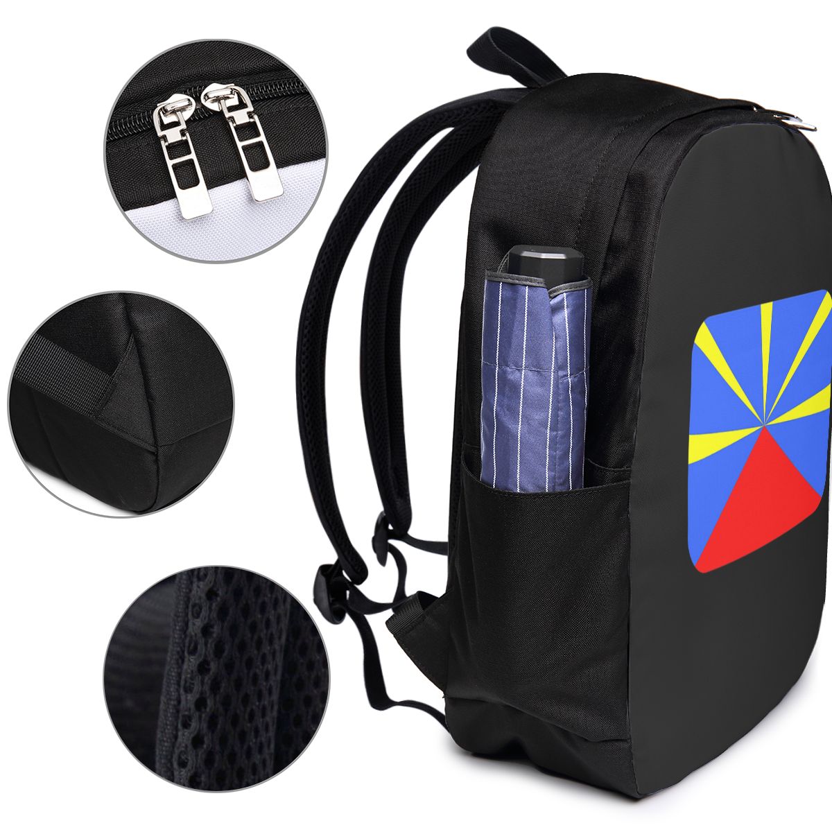 974 Reunion Island Flag Backpa - Women Bags For Laptop ulasan dan harga