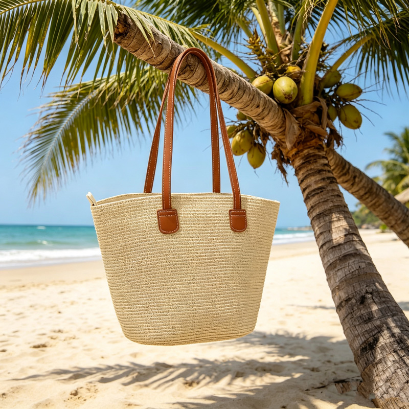 CLAREGQI  Women's Solid Color  - Woven Straw Bag ulasan dan harga