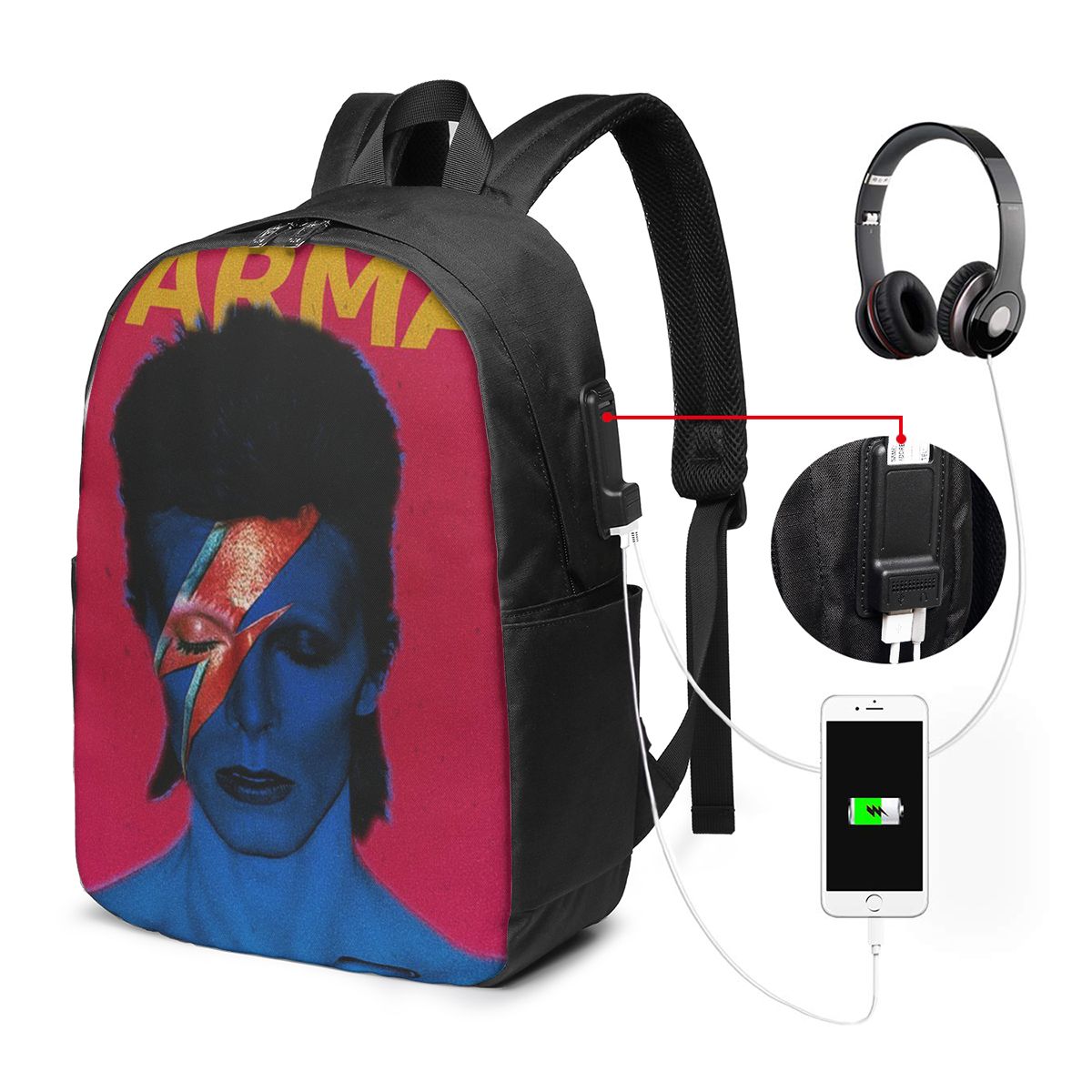 Davids Bowied Backpack Travel  - Woman In Bag ulasan dan harga