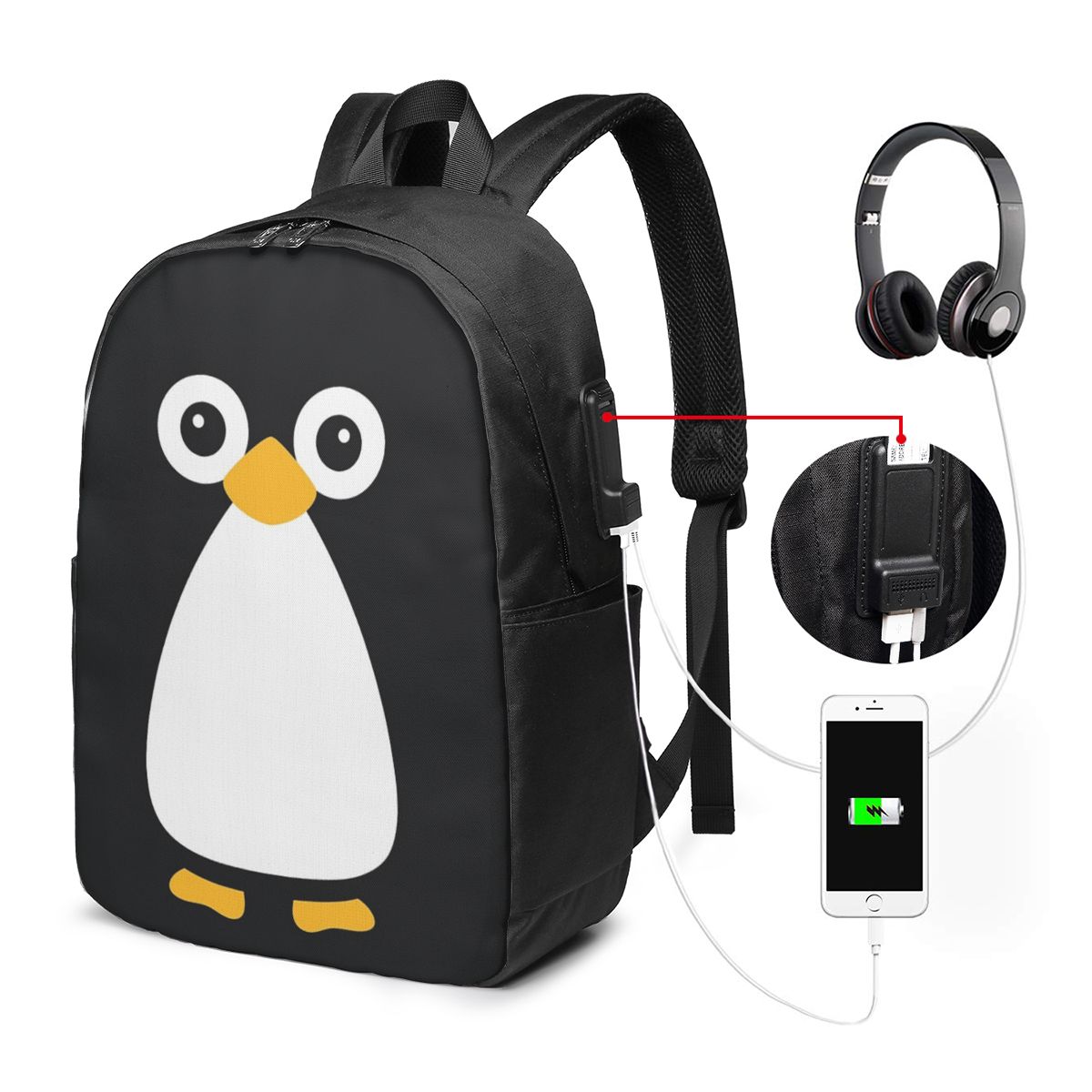 Cute Vector Penguin Backpack T - Woman In Bag ulasan dan harga