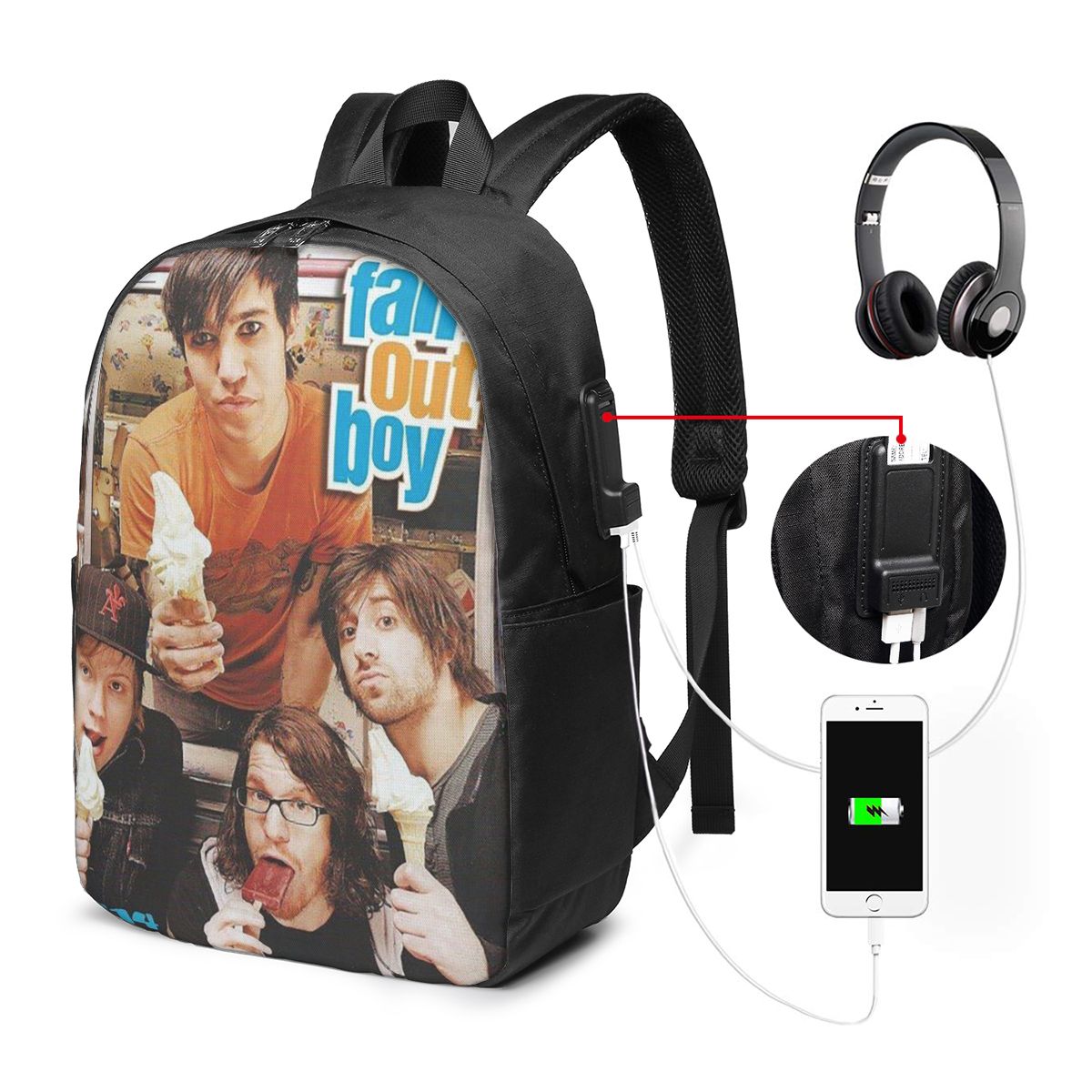 Fall Out Boy Backpack Travel N - Women Bags For Laptop ulasan dan harga
